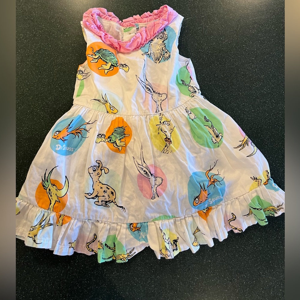 Dr Seuss kids dress 3t ruffle pink